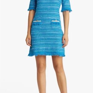 Lilly Pulitzer Bright Aqua Blue Tweed Mini Dress